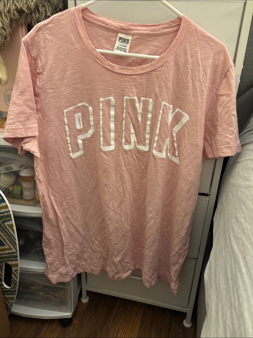 PINK Victoria's Secret Light Pink Short Sleeve Logo Tee